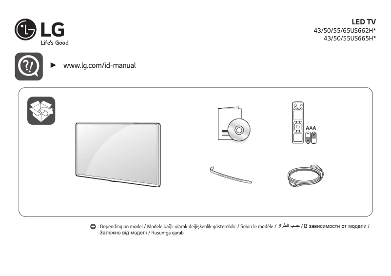 Imagen de la primera página del manual del dispositivo 65US662H0ZC