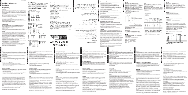 Página 1 del manual Manual de usuario Cooler Master X Mighty Platinum 2000