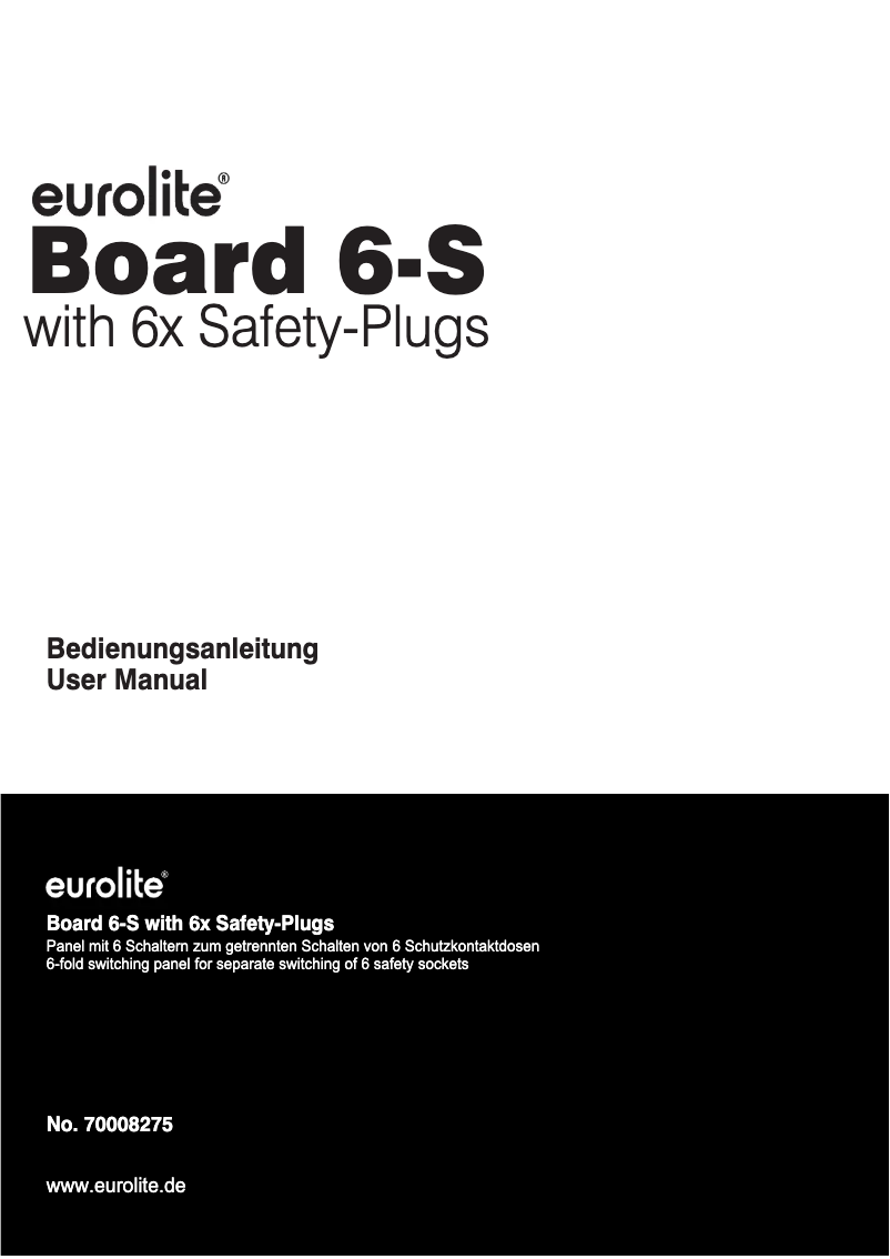 Página 1 del manual Manual de usuario Eurolite Board 6-S