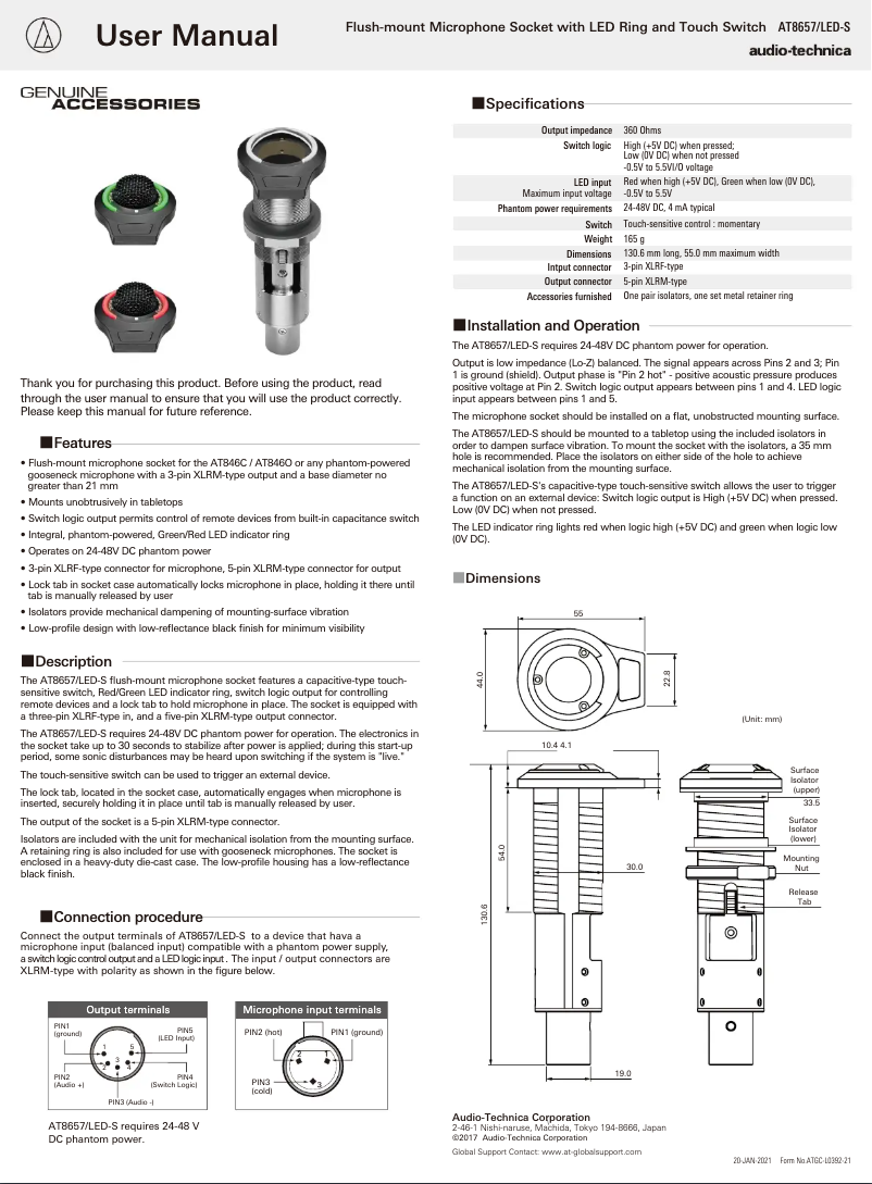 Imagen de la primera página del manual del dispositivo AT8657/LED-S