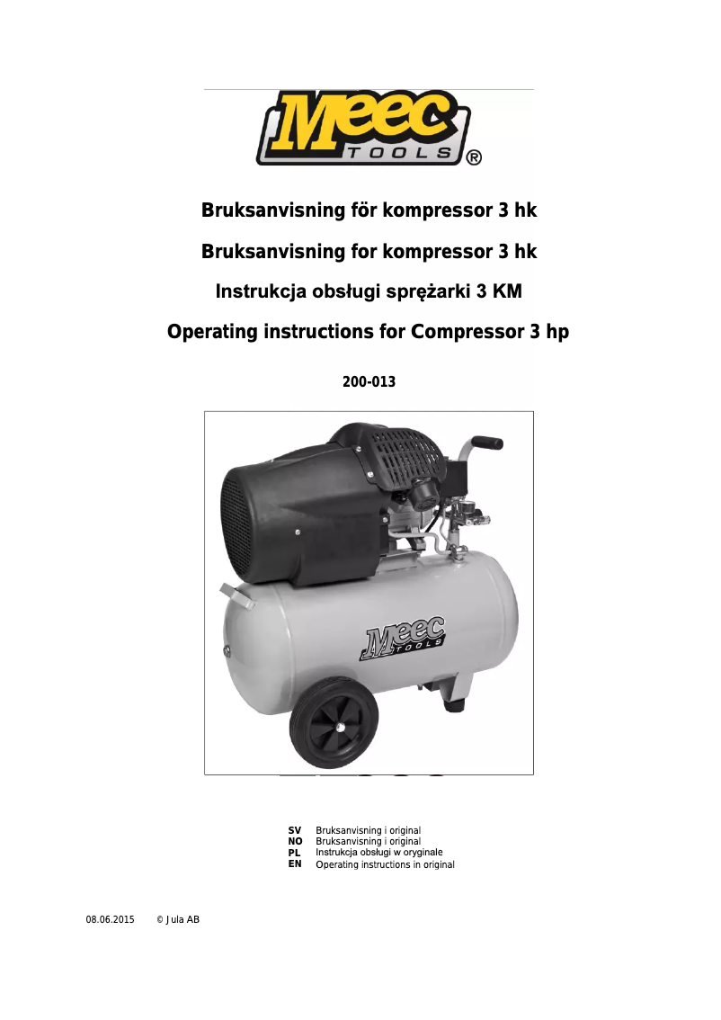 Página nº 1 - Manual de usuario Meec Tools 200-013