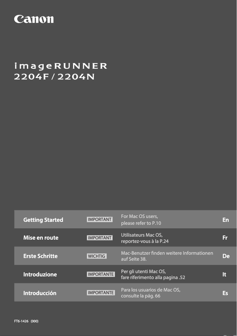 Página 1 del manual Manual de usuario Canon imageRUNNER 2204F