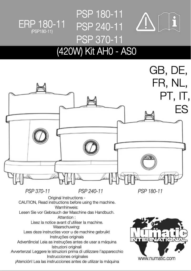 Imagen de la primera página del manual del dispositivo ReFlo ERP180-11