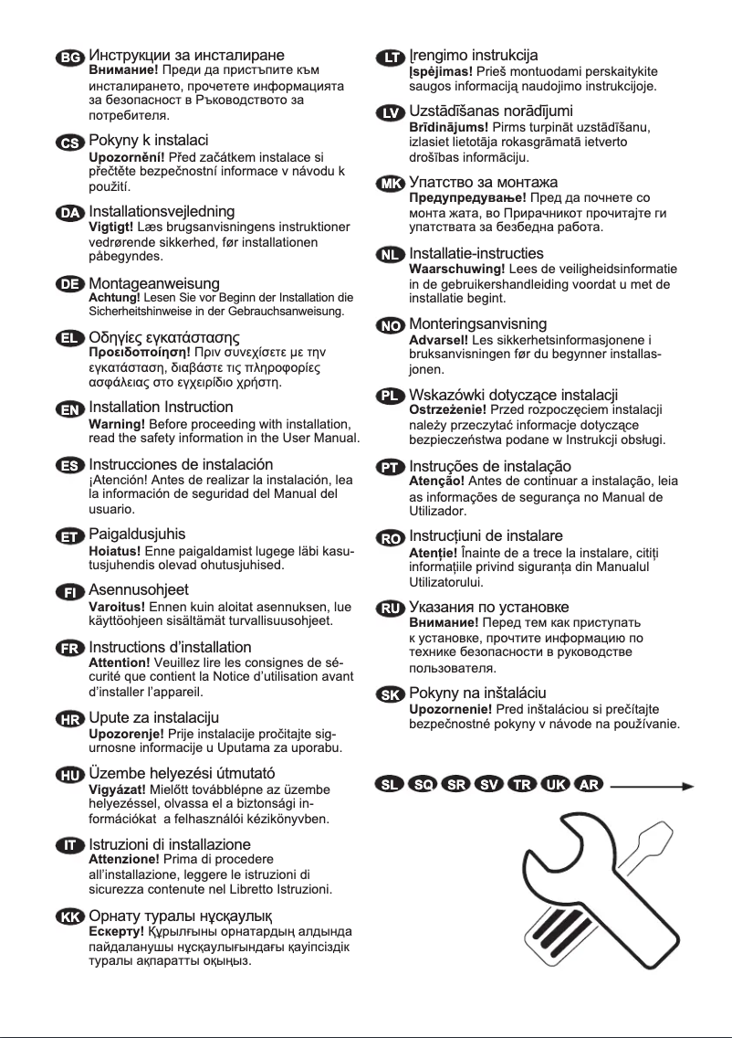 Página 1 del manual Guía de instalación Electrolux ESA47210SW