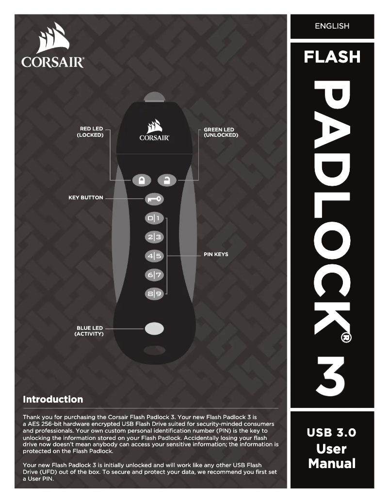Página 1 del manual Manual de usuario Corsair Flash Padlock 3