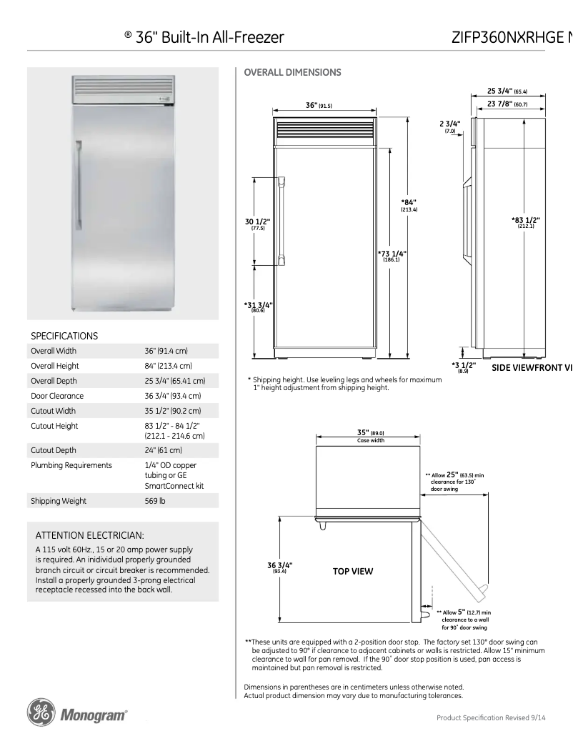 Imagen de la primera página del manual del dispositivo ZIFP360NXRH