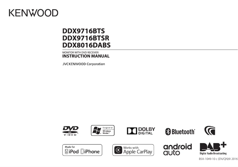 Página nº 1 - Manual de usuario Kenwood DDX9716BTSR