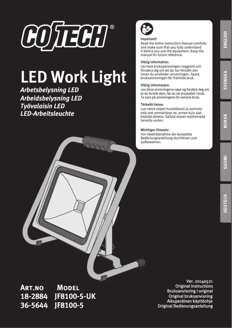 Imagen de la primera página del manual del dispositivo JF8100-5