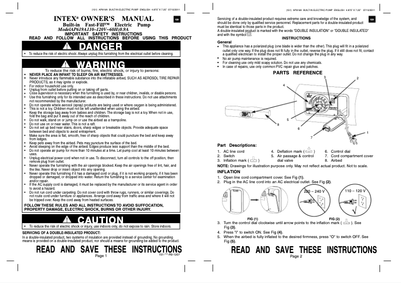 Página nº 1 - Manual de usuario Intex 66705E