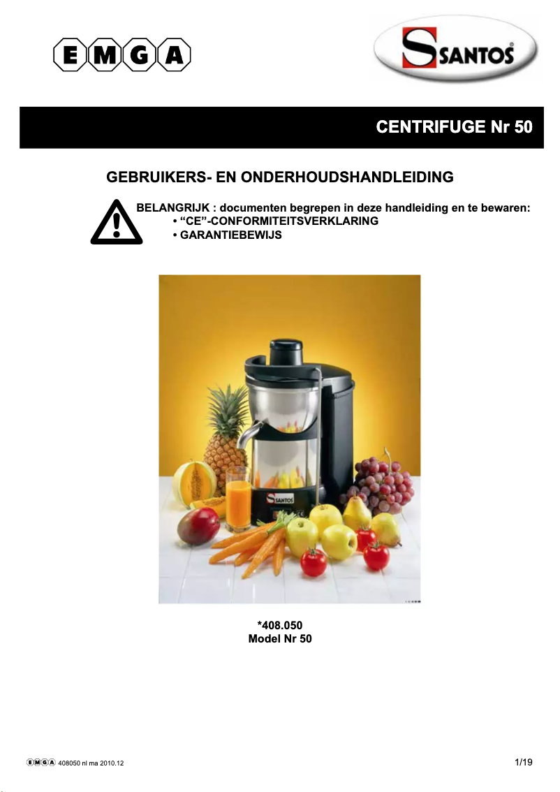 Imagen de la primera página del manual del dispositivo N° 50