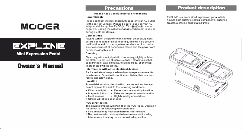 Imagen de la primera página del manual del dispositivo Expline