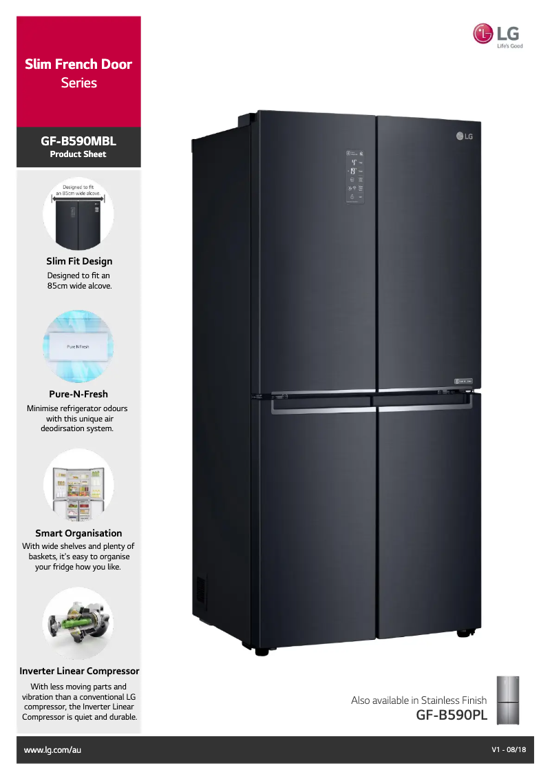 Imagen de la primera página del manual del dispositivo GF-B590MBL