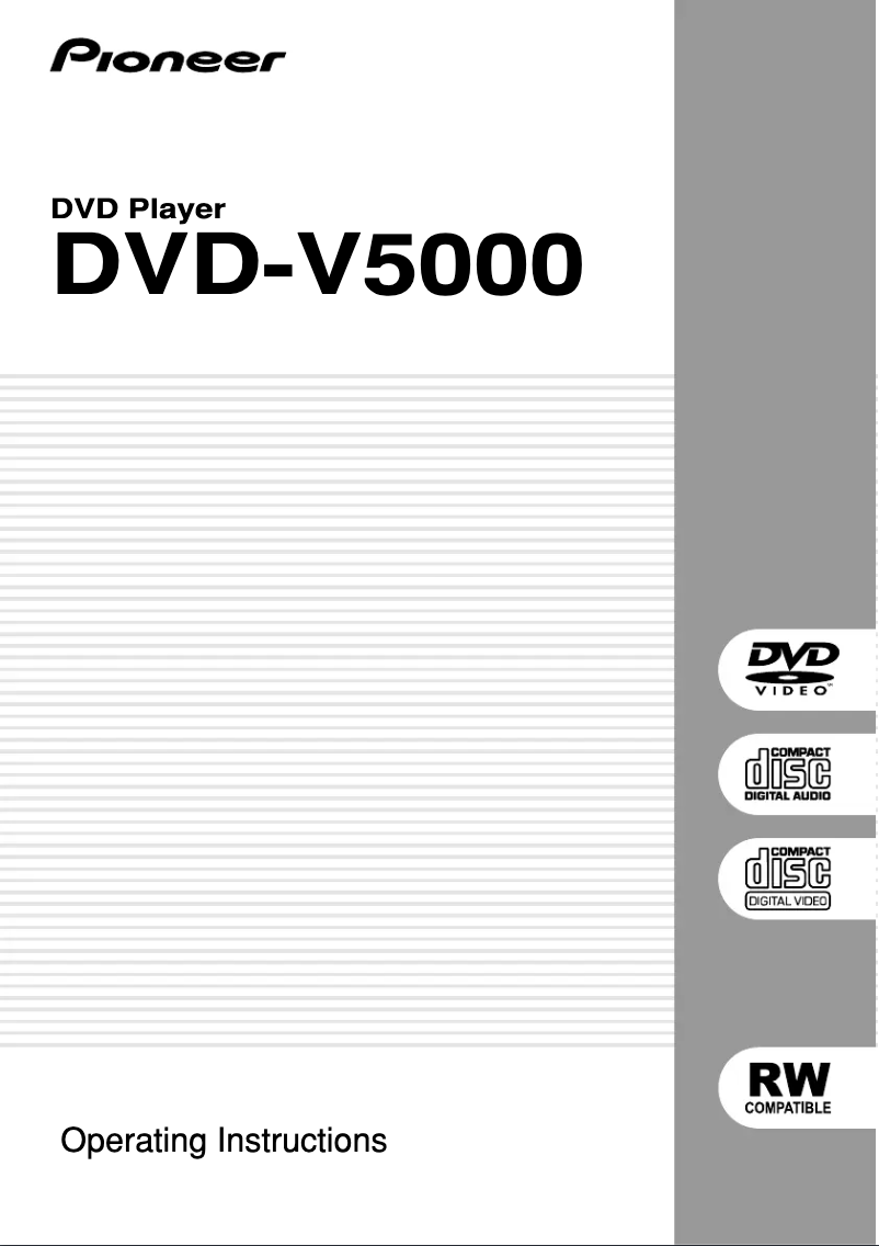 Página 1 del manual Manual de usuario Pioneer DVD-V5000