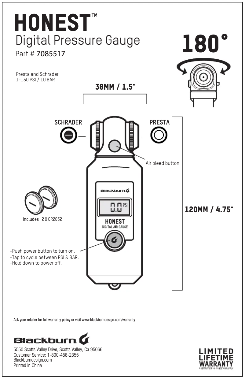 Página nº 1 - Manual de usuario Blackburn Honest Digital Shock