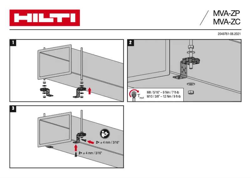 Imagen de la primera página del manual del dispositivo MVA-ZP