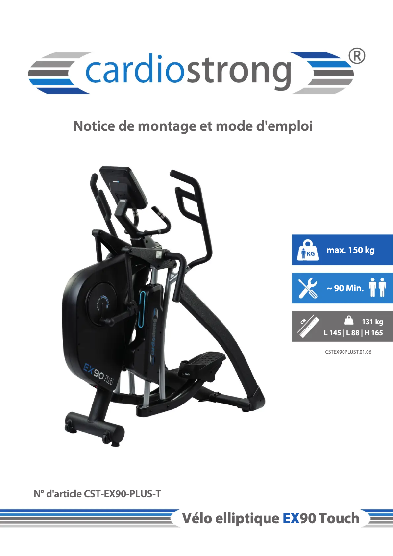 Página nº 1 - Manual de usuario Cardiostrong EX90 Plus Touch