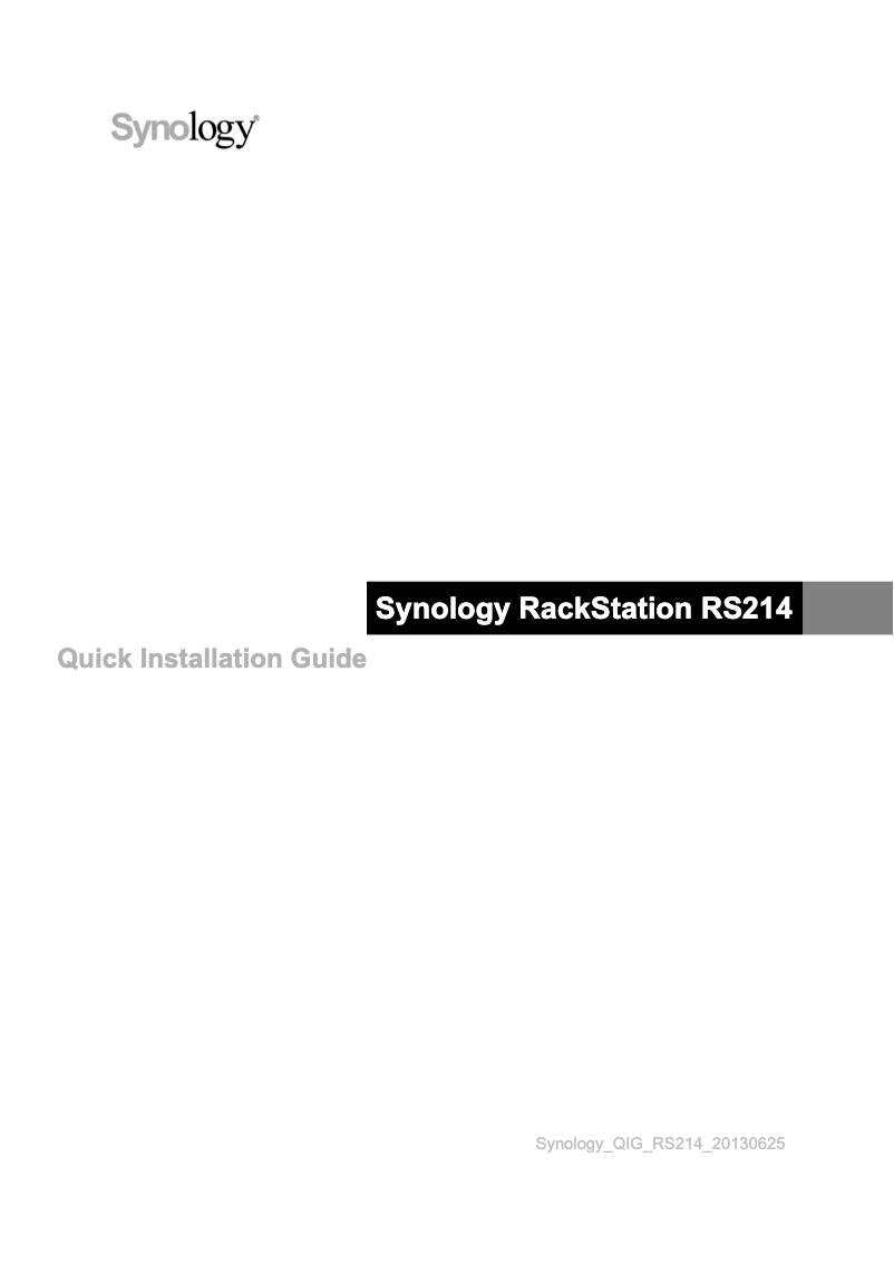 Página nº 1 - Manual de usuario Seagate RS214