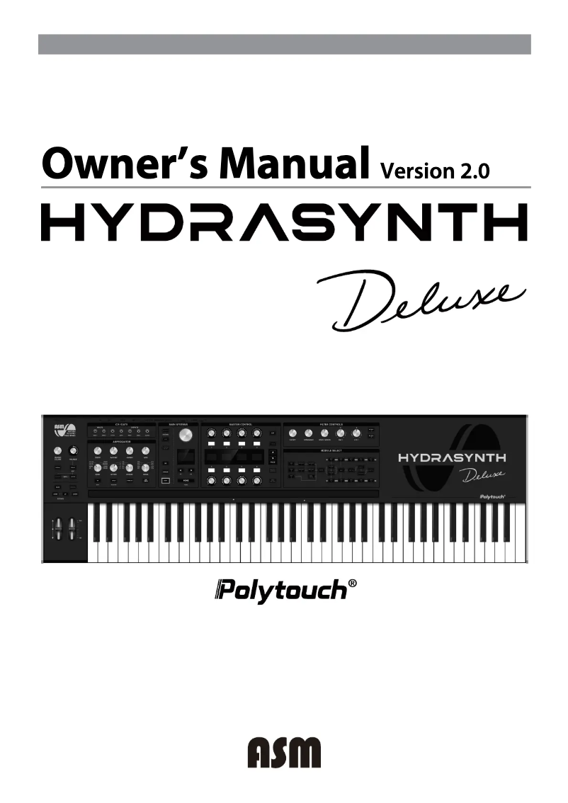 Imagen de la primera página del manual del dispositivo Hydrasynth Deluxe