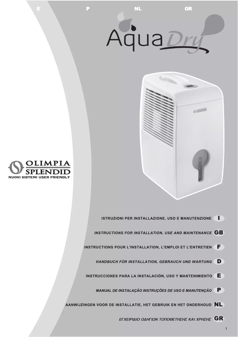 Página nº 1 - Manual de usuario Olimpia Splendid AquaDry 28