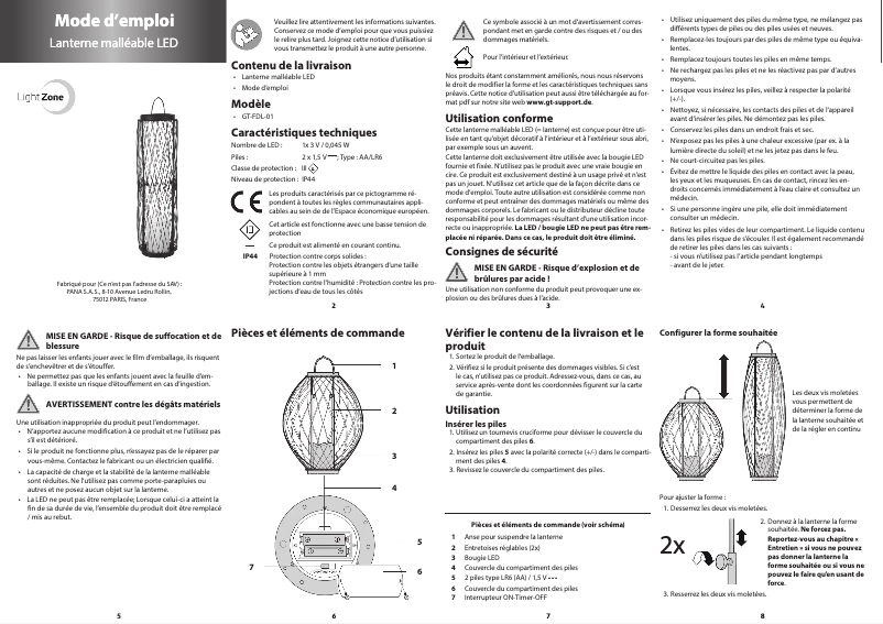 Página 1 del manual Manual de usuario LightZone GT-FDL-01