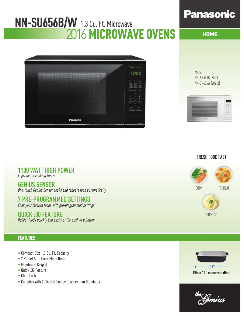 Imagen de la primera página del manual del dispositivo NN-SU656W