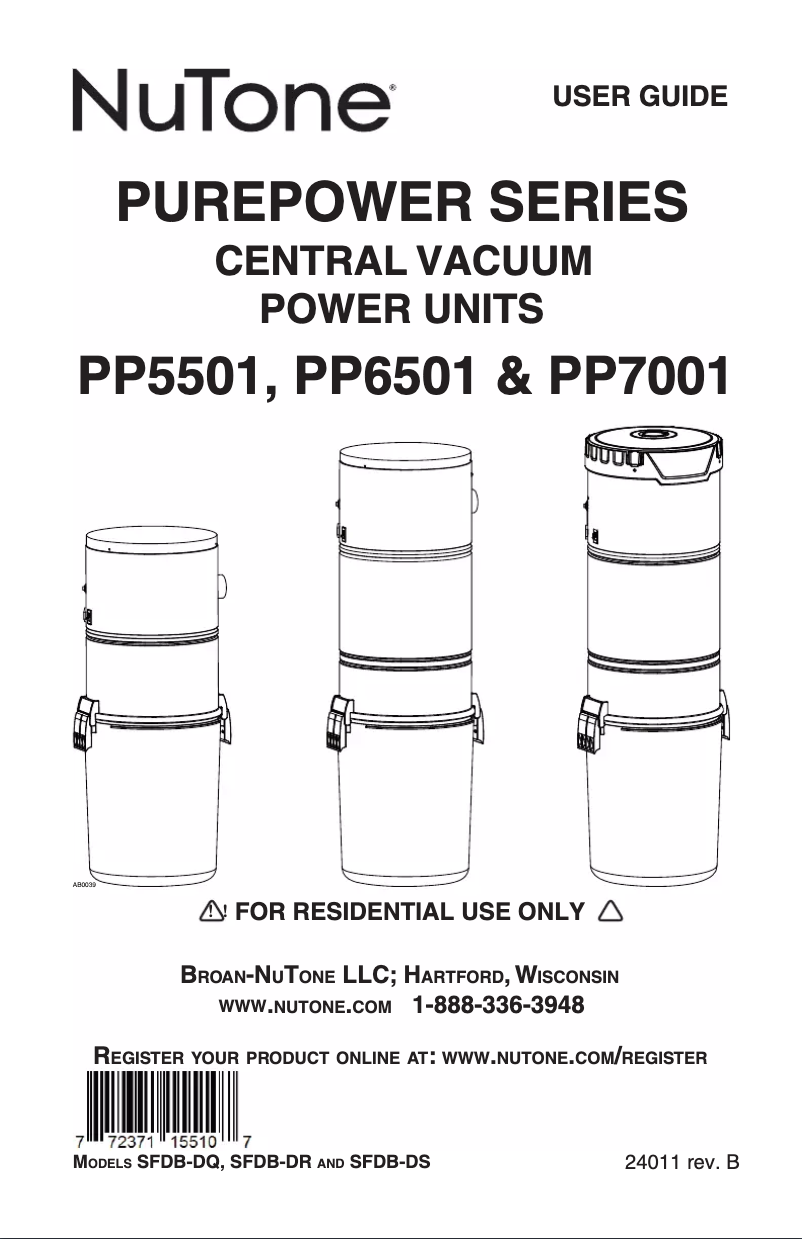 Página 1 del manual Manual de usuario NuTone PP5501
