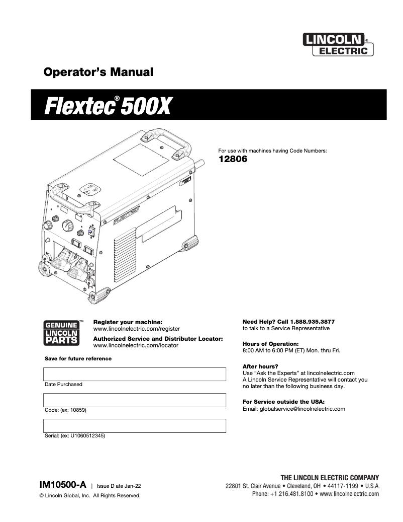 Imagen de la primera página del manual del dispositivo Flextec 500X