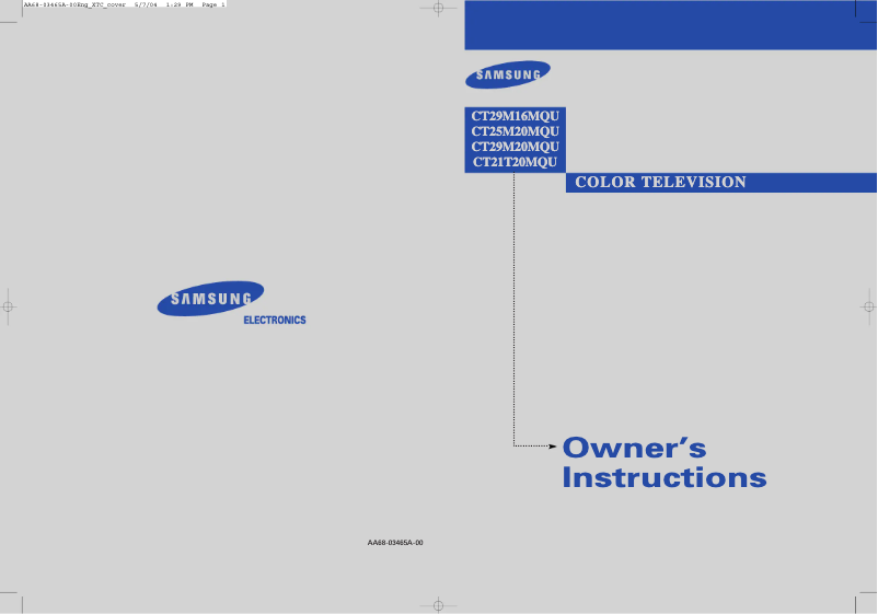 Imagen de la primera página del manual del dispositivo CT-29M16MQ