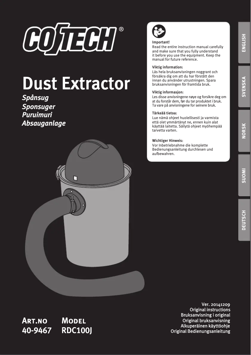 Página 1 del manual Manual de usuario Cotech RDC100J