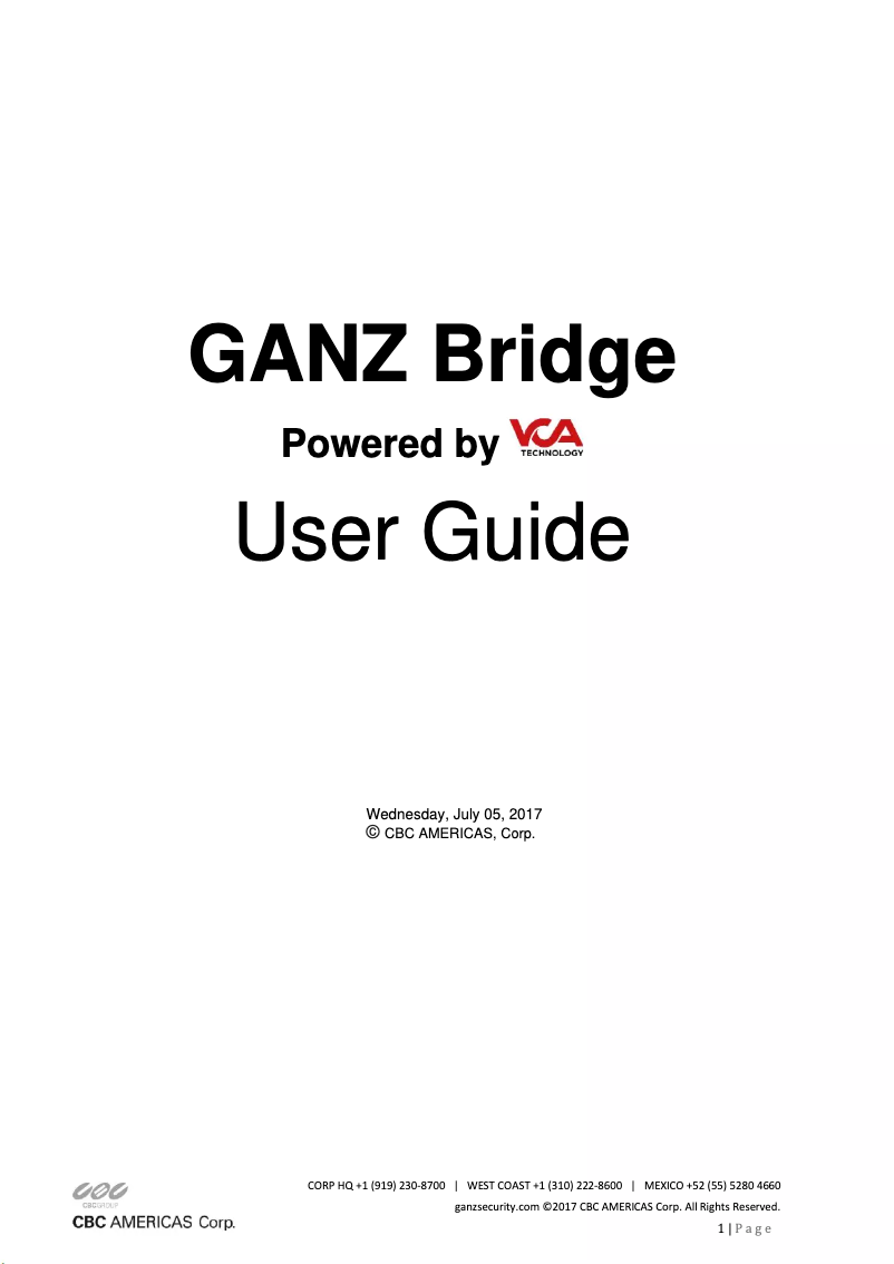 Página nº 1 - Manual de usuario Ganz ZN1A-BP3500