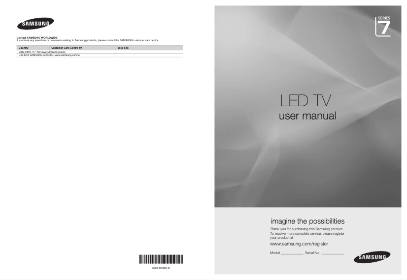 Imagen de la primera página del manual del dispositivo UE32B7000