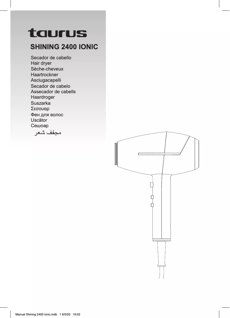 Página 1 del manual Manual de usuario Taurus Shining 2400 Ionic