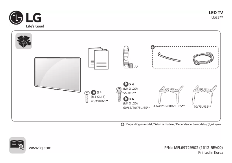 Imagen de la primera página del manual del dispositivo 55UJ651V