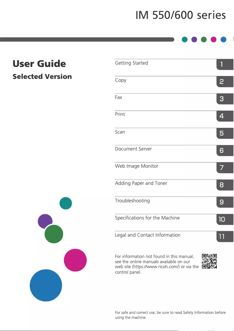 Imagen de la primera página del manual del dispositivo IM 550F