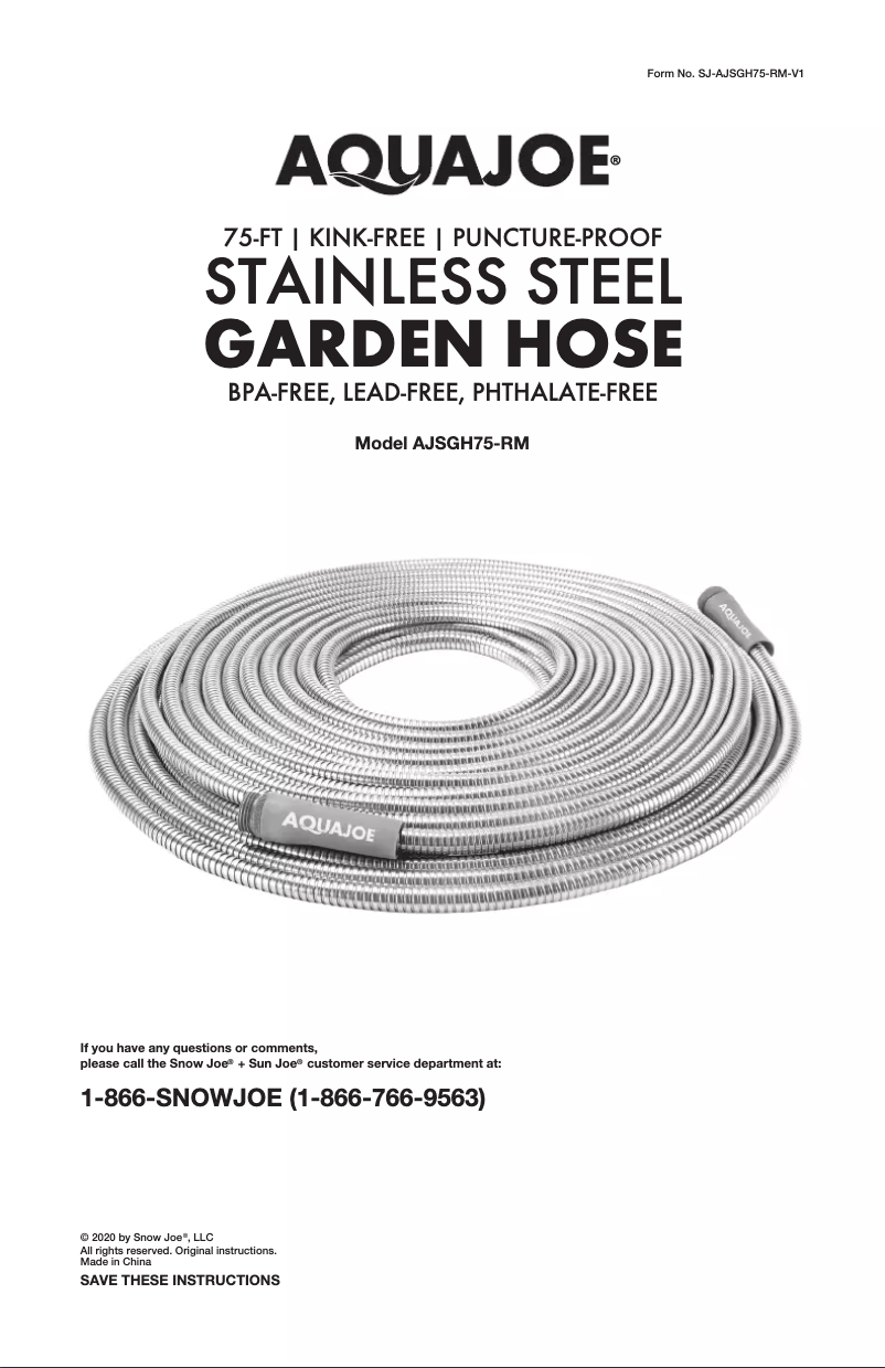 Página nº 1 - Manual de usuario Aqua Joe AJSGH75-RM