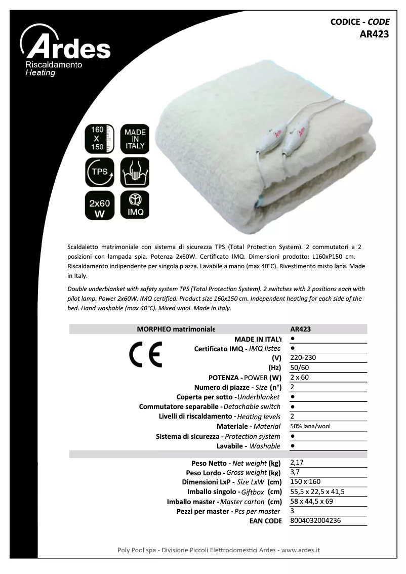 Imagen de la primera página del manual del dispositivo AR423