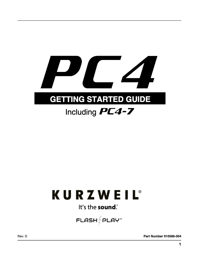 Página nº 1 - Manual de usuario Kurzweil PC4