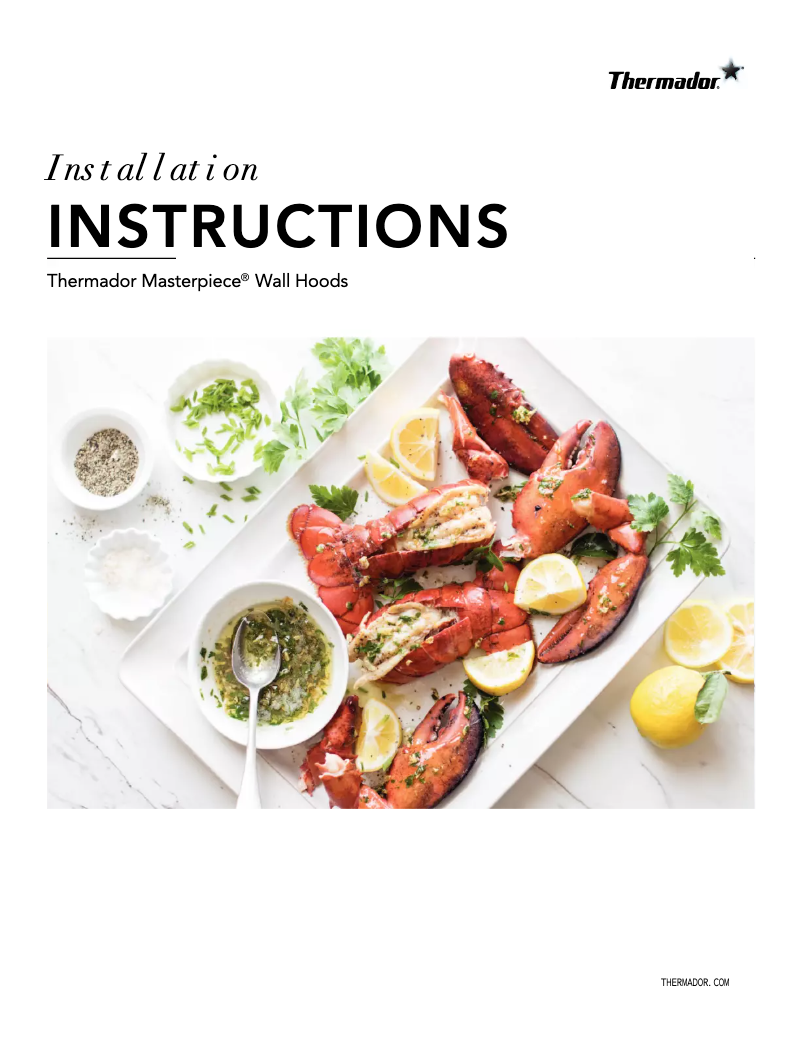 Página 1 del manual Guía de instalación Thermador HMWB36WS