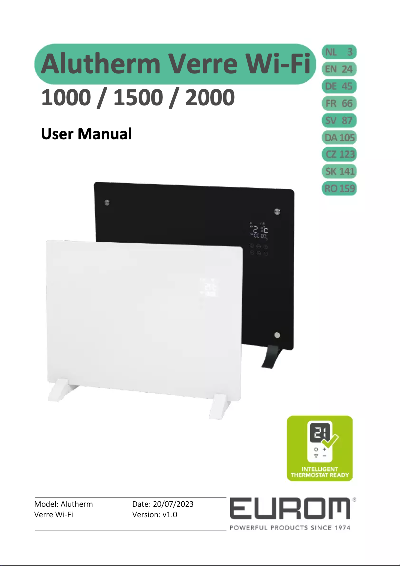 Página nº 1 - Manual de usuario Eurom Alutherm Verre 1500