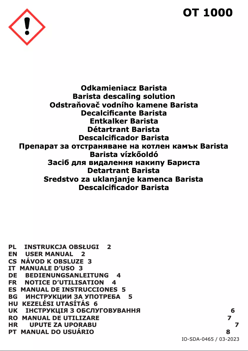 Página 1 del manual Manual de usuario Amica OT 1000