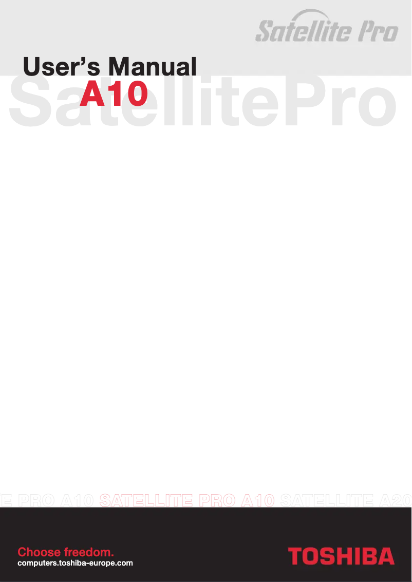Página 1 del manual Manual de usuario Toshiba Satellite Pro A10