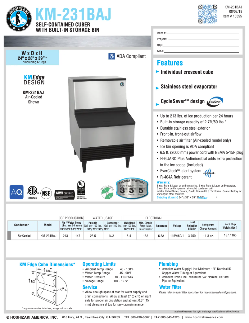 Imagen de la primera página del manual del dispositivo KM-201BAH