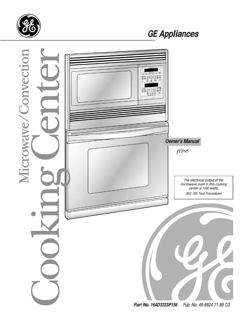 Imagen de la primera página del manual del dispositivo Profile JTP95WAWW