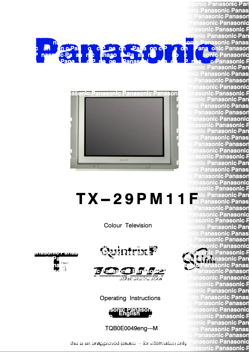 Imagen de la primera página del manual del dispositivo TX-29PM11F