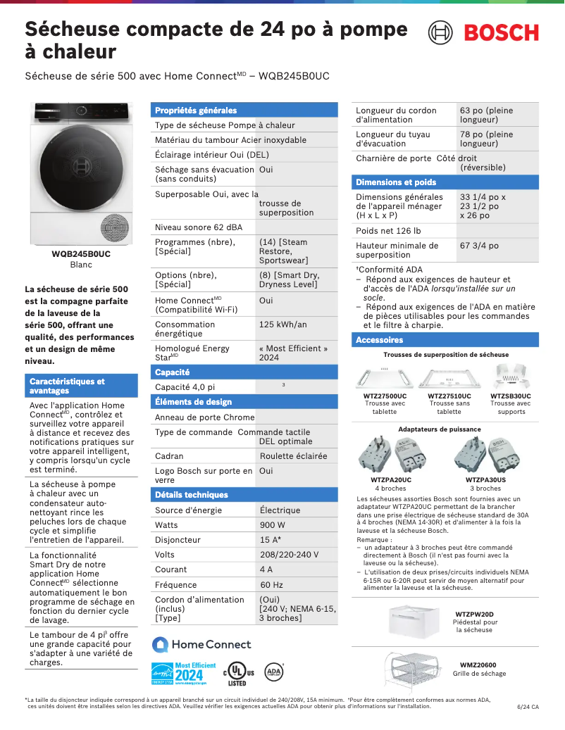 Imagen de la primera página del manual del dispositivo WQB245B0UC