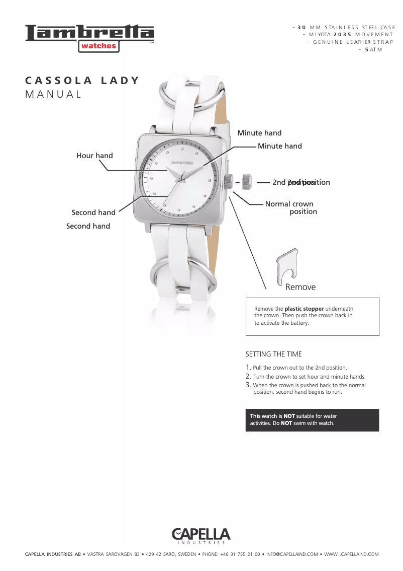 Página 1 del manual Manual de usuario Lambretta Cassola Lady