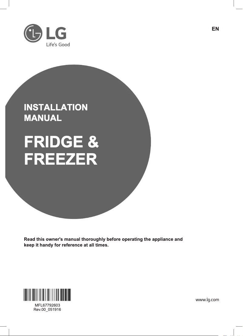 Imagen de la primera página del manual del dispositivo GR-N266LLS