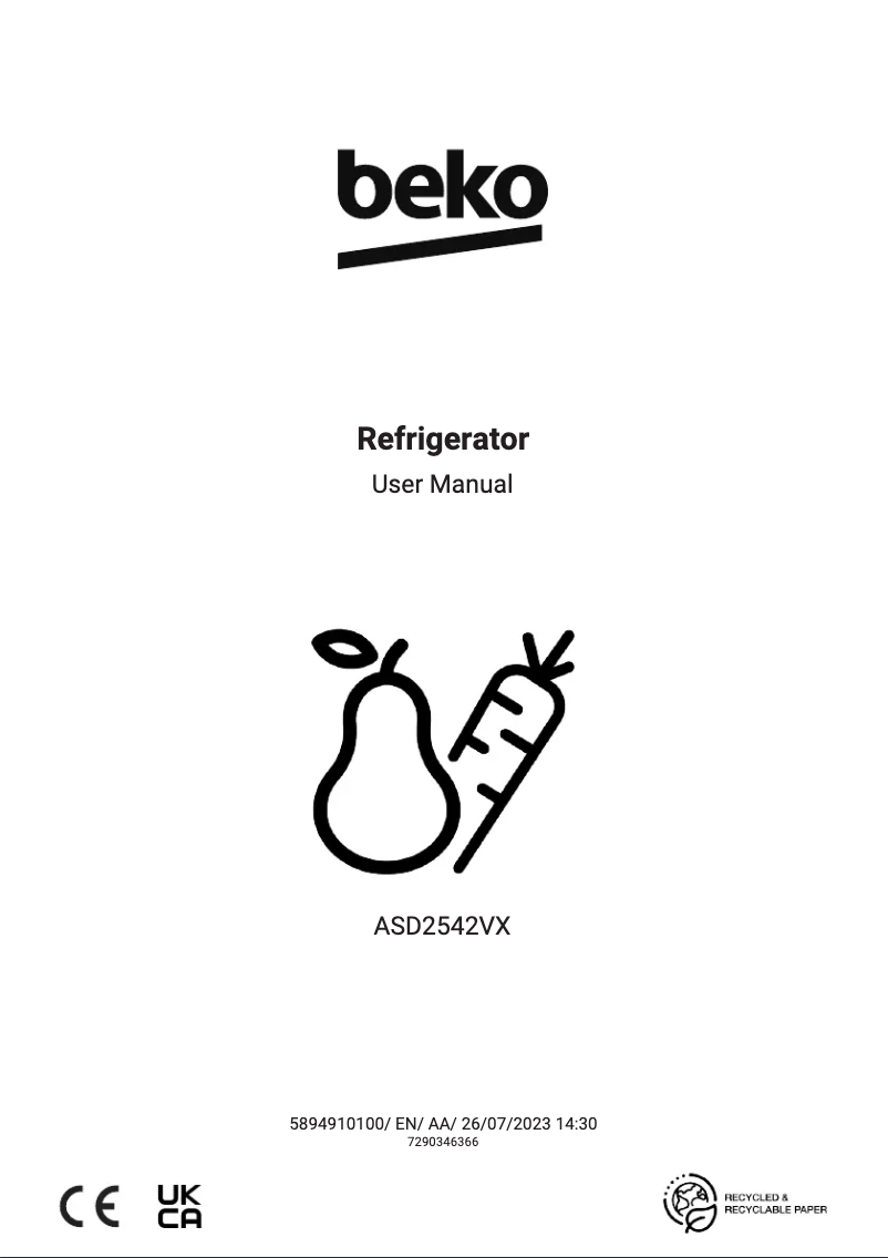 Imagen de la primera página del manual del dispositivo ASD2542VX