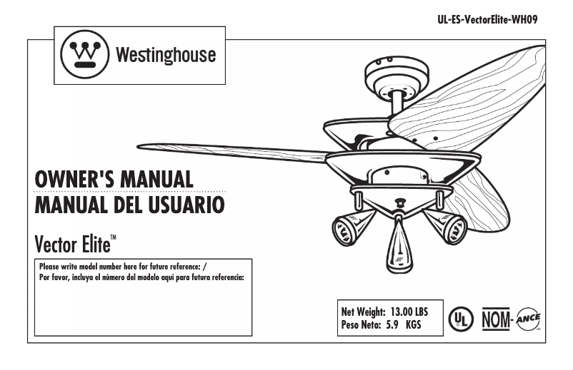 Página 1 del manual Manual de usuario Westinghouse Vector Elite