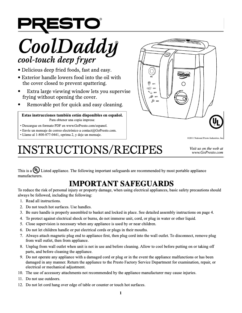 Imagen de la primera página del manual del dispositivo CoolDaddy